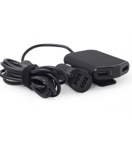 USB Car Charger - EnerGenie EG-4U-CAR-01, 4x USB ports, Input 12/24V DC, Output: up to 2.4 A, charge up to 4 devices simultaneously, 2 ports for the front and 2 ports for backseat passengers, turns, 1.8m cable, Black USB Car Charger - EnerGenie EG-4U-CAR-01, 4x USB ports, Input 12/24V DC, Output: up to 2.4 A, charge up to 4 devices simultaneously, 2 ports for the front and 2 ports for backseat passengers, turns, 1.8m cable, Black