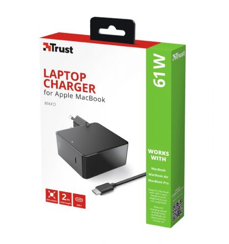 USB-C AC Adapter Trust, 61W + Cable