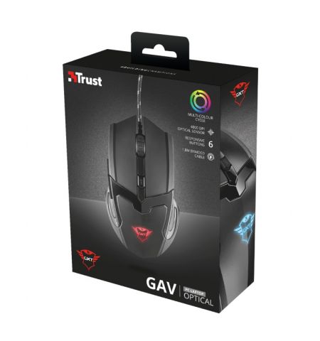 Trust Gaming GXT 101 Gav Mouse, 600 - 4800 dpi, 6 button, Illuminated Trust Gaming GXT 101 Gav Mouse, 600 - 4800 dpi, 6 button, Illuminated