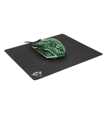 Trust GXT 783 Izza Gaming Mouse & Mouse Pad (245x210), Fully illuminated top, Rubberized top cover for a firm grip,  800 - 2400 dpi, 6 button, USB, Black Trust GXT 783 Izza Gaming Mouse & Mouse Pad (245x210), Fully illuminated top, Rubberized top cover for a firm grip,  800 - 2400 dpi, 6 button, USB, Black