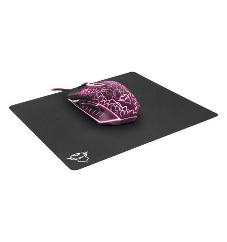 Trust GXT 783 Izza Gaming Mouse & Mouse Pad (245x210), Fully illuminated top, Rubberized top cover for a firm grip,  800 - 2400 dpi, 6 button, USB, Black Trust GXT 783 Izza Gaming Mouse & Mouse Pad (245x210), Fully illuminated top, Rubberized top cover for a firm grip,  800 - 2400 dpi, 6 button, USB, Black