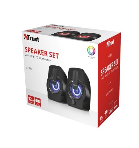 Trust Gemi RGB 2.0 Speaker Set, 12W, LED illumination with automated
