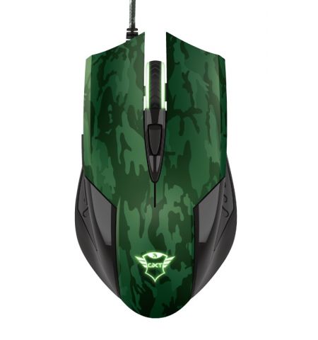 Trust Gaming GXT 781 Rixa Camo Mouse & Mouse Pad, 800 - 3200 dpi, 6 Responsive buttons, LED illumination with breathing effect in 4 colours, 1,8 m USB, Camouflage Trust Gaming GXT 781 Rixa Camo Mouse & Mouse Pad, 800 - 3200 dpi, 6 Responsive buttons, LED illumination with breathing effect in 4 colours, 1,8 m USB, Camouflage
