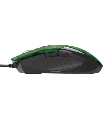 Trust Gaming GXT 781 Rixa Camo Mouse & Mouse Pad, 800 - 3200 dpi, 6 Responsive buttons, LED illumination with breathing effect in 4 colours, 1,8 m USB, Camouflage Trust Gaming GXT 781 Rixa Camo Mouse & Mouse Pad, 800 - 3200 dpi, 6 Responsive buttons, LED illumination with breathing effect in 4 colours, 1,8 m USB, Camouflage