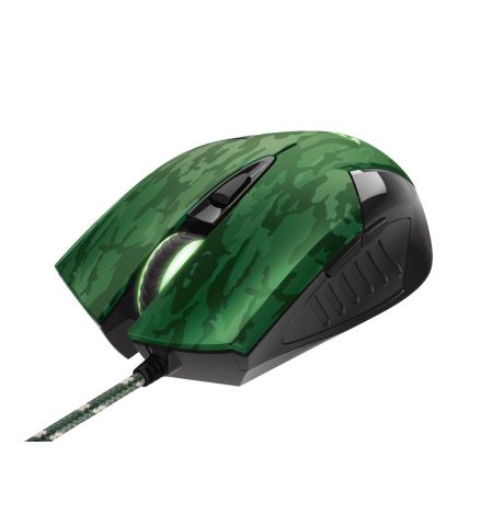 Trust Gaming GXT 781 Rixa Camo Mouse & Mouse Pad, 800 - 3200 dpi, 6 Responsive buttons, LED illumination with breathing effect in 4 colours, 1,8 m USB, Camouflage Trust Gaming GXT 781 Rixa Camo Mouse & Mouse Pad, 800 - 3200 dpi, 6 Responsive buttons, LED illumination with breathing effect in 4 colours, 1,8 m USB, Camouflage