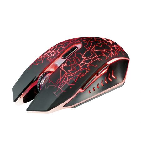 Trust Gaming Mouse GXT 107 Izza Wireless, Micro receiver, 800-2400 dpi, 6 buttons and unique LED light design, Rubberized top cover for a firm grip, Black Trust Gaming Mouse GXT 107 Izza Wireless, Micro receiver, 800-2400 dpi, 6 buttons and unique LED light design, Rubberized top cover for a firm grip, Black