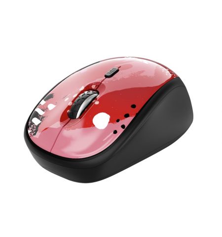 Trust Yvi Wireless Mouse - Red Brush, 8m 2.4GHz, Micro receiver, 800-1600 dpi, 4 button, Rubber sides for comfort and grip, USB Trust Yvi Wireless Mouse - Red Brush, 8m 2.4GHz, Micro receiver, 800-1600 dpi, 4 button, Rubber sides for comfort and grip, USB