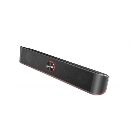 Trust Gaming GXT 619 Thorne RGB Illuminated Soundbar, 2.0 Stereo speakers with 12W of peak power provide a solid gaming experience, Black