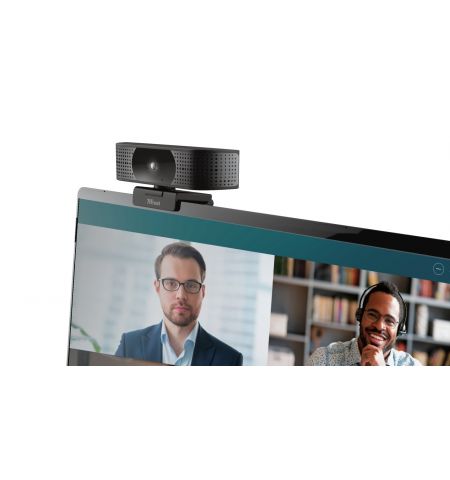 Trust Teza 4K Ultra HD Webcam, Advanced 4K Ultra HD webcam with a 74° field of view and two integrated microphones,Mounting type: clip, tripod, 2m Trust Teza 4K Ultra HD Webcam, Advanced 4K Ultra HD webcam with a 74° field of view and two integrated microphones,Mounting type: clip, tripod, 2m