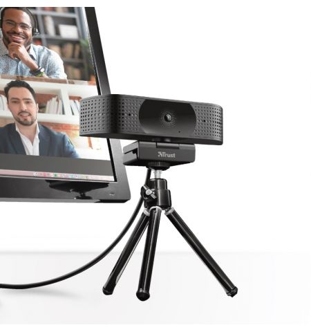 Trust Teza 4K Ultra HD Webcam, Advanced 4K Ultra HD webcam with a 74° field of view and two integrated microphones,Mounting type: clip, tripod, 2m Trust Teza 4K Ultra HD Webcam, Advanced 4K Ultra HD webcam with a 74° field of view and two integrated microphones,Mounting type: clip, tripod, 2m