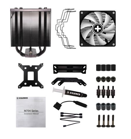 Sisteme de racire XILENCE XC056 "M704PRO.ARGB" Performance A+ Series / Universal / 180W / 500~1500rpm, 18.0~30.2dBA / 68.2CFM / Black