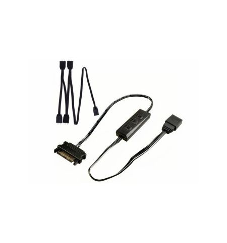 XILENCE LQZ.ARGB_Set Cable (XZ172), Cooling Control Set for  ARGB components: 5V D/P 3PIN connections, 1x Mini Cable Controller, 1x 1 to 4 ARGB Splitter