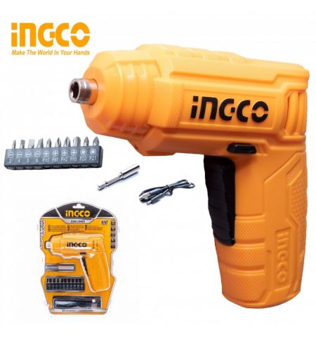 Шуруповёрт/отвёртка акумуляторный Li-Ion 4B INGCO CSDLI0402 Шуруповёрт/отвёртка акумуляторный Li-Ion 4B INGCO CSDLI0402