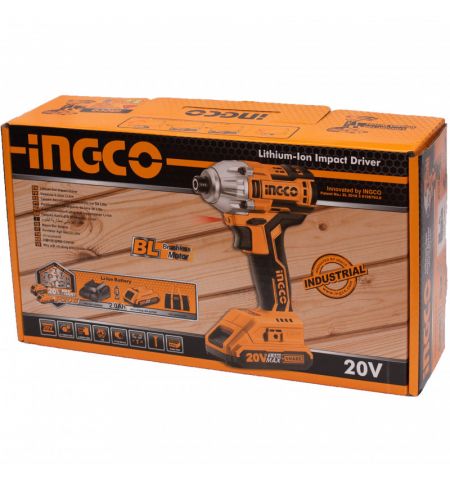 Винтовёрт аккумуляторный, ударный Li-Ion 20V/2*2A INGCO CIRLI2002