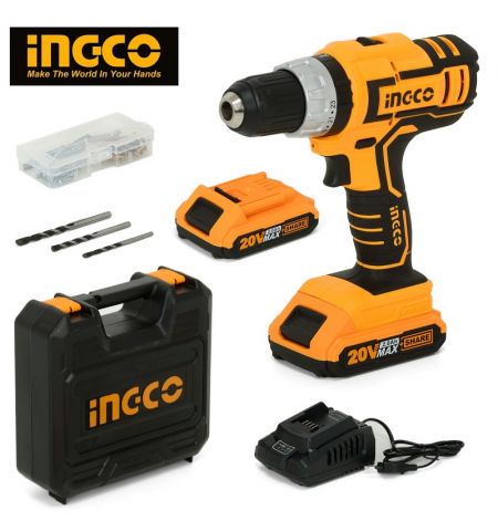 Шуруповерт аккумуляторный ударный  INGCO CIDLI20031 20V/2*2A