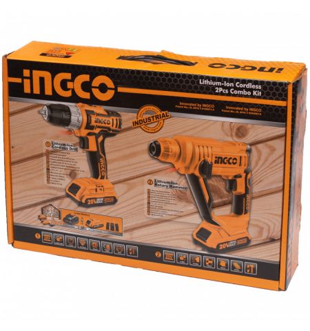 Набор аккумуляторных инструментов INGCO CKLI2008 Набор аккумуляторных инструментов INGCO CKLI2008