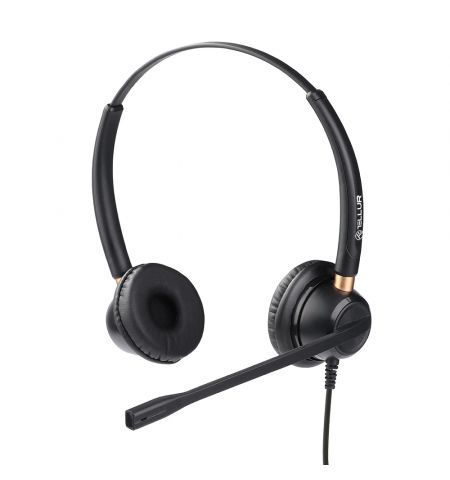 Call center headset wired Tellur Voice 520N, QD, binaural, USB, black, TLL411004