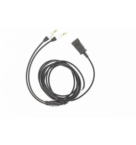 Tellur QD to 2 x Jack 3.5mm adapter cable, 2.2m, black, TLL416003 (compatible with Plantronics headsets)