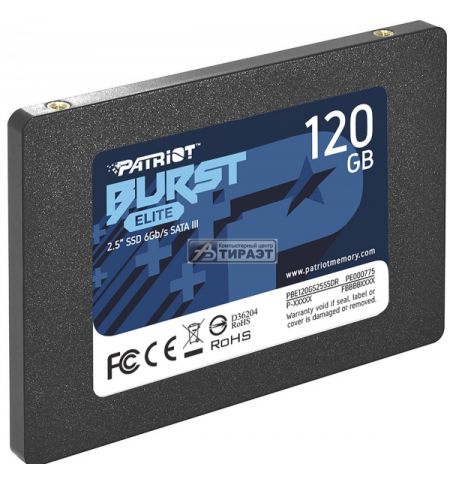 2.5" SSD 120GB  PATRIOT Burst Elite, SATAIII, Read: 450 MB/s, Write: 320 MB/s  PBE120GS25SSDR