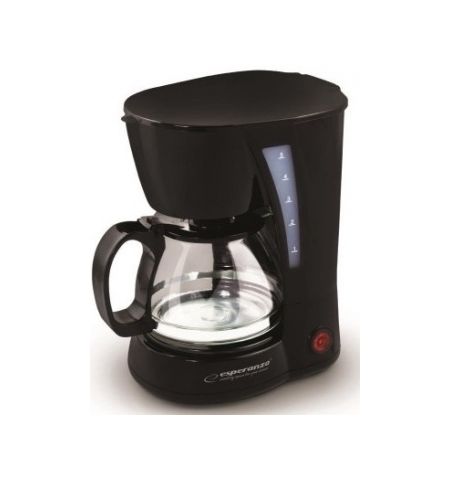 Coffee Maker Esperanza ROBUSTA EKC006, 0,6L, 650W, Permanent & washable filter anti-drip system, auto switch-off, modern design, electric cable length