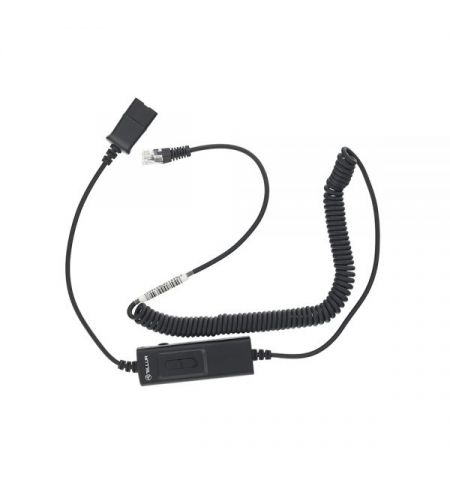 Tellur QD to RJ11 adapter cable + universal switch, 2.95m max, black, TLL416004 (compatible with Plantronics headsets)