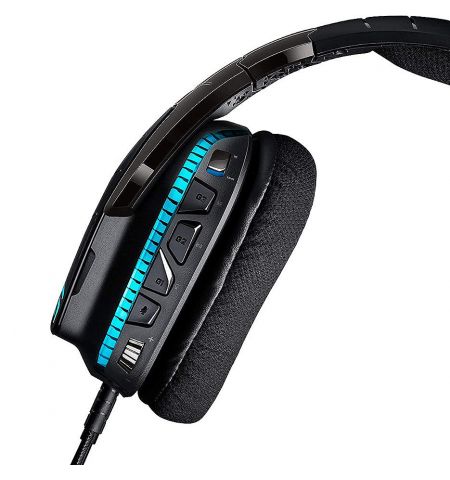 Игровые наушники Logitech G633 Artemis Spectrum Black Gaming RGB 7.1 Headset, 7.1 Surround, 40mm PRO-G Driver, Headset: 20Hz-20kHz, Microphone: 100Hz-20kHz, 2m, 981-000605 (casti cu microfon/наушники с микрофоном)
