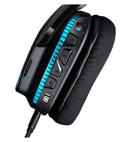 Игровые наушники Logitech G633 Artemis Spectrum Black Gaming RGB 7.1 Headset, 7.1 Surround, 40mm PRO-G Driver, Headset: 20Hz-20kHz, Microphone: 100Hz-20kHz, 2m, 981-000605 (casti cu microfon/наушники с микрофоном)