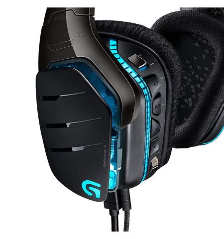 Игровые наушники Logitech G633 Artemis Spectrum Black Gaming RGB 7.1 Headset, 7.1 Surround, 40mm PRO-G Driver, Headset: 20Hz-20kHz, Microphone: 100Hz-20kHz, 2m, 981-000605 (casti cu microfon/наушники с микрофоном)