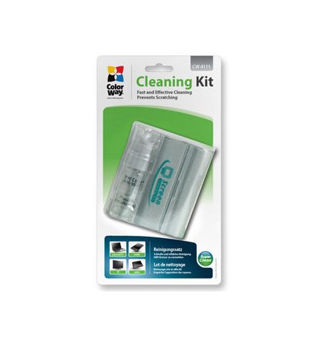 ColorWay CW-4111 LCD Screen Compact Cleaning Kit Spray + Cloth Microfiber