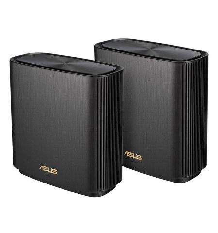 ASUS ZenWiFi AX (XT8) WiFi System (XT8 2 Pack), Black, WiFi 6 802.11ax Mesh System, Wireless-AX6600 574 Mbps+1201 Mbps+4804 Mbps, Tri Band 2.4GHz/5GHz-1/5GHz-2 for up to super-fast 6.6Gbps, WAN:1xRJ45 LAN: 3xRJ45 10/100/1000, USB 3.1