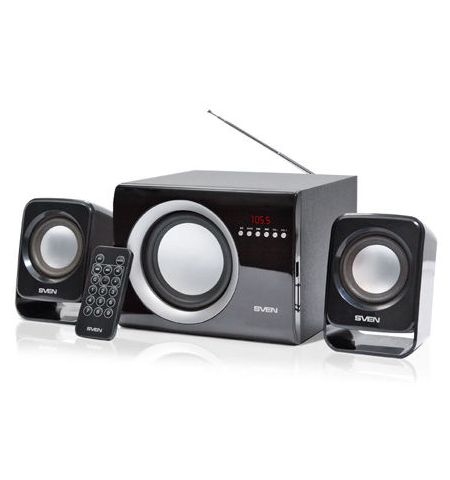 Active Speakers SVEN MS-300 Black, mini music system: FM Tuner, USB port, SD slot
