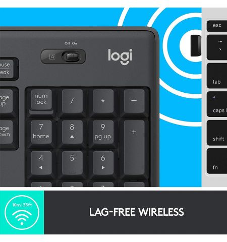 Клавиатура+мышь Logitech Wireless Combo MK295 Silent, Multimedia Keyboard & Mouse, Graphite,USB, Retail, 920-009807 Клавиатура+мышь Logitech Wireless Combo MK295 Silent, Multimedia Keyboard & Mouse, Graphite,USB, Retail, 920-009807