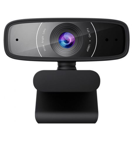 Веб-камера ASUS Webcam C3, FullHD 1920x1080 Video 30 fps, 2 built-in Microphones, 90° tilt-adjustable clip and 360° rotation, USB 2.0
