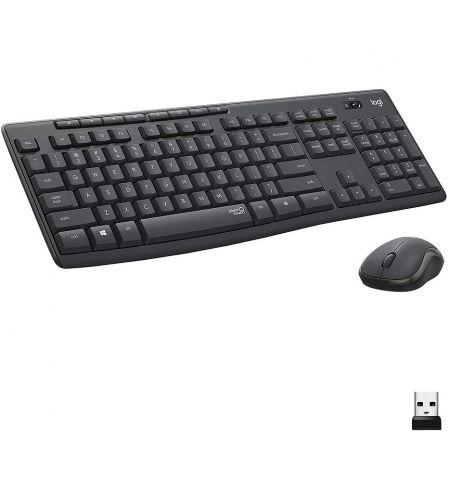 Клавиатура+мышь Logitech Wireless Combo MK295 Silent, Multimedia Keyboard & Mouse, Graphite,USB, Retail, 920-009807