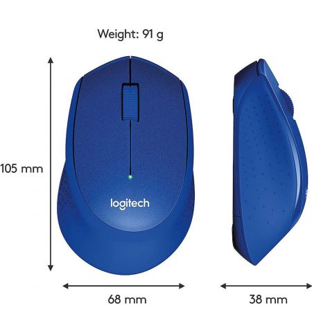 Мышь беспроводная компьютерная  Logitech Wireless M330 Silent Plus Blue, Optical Mouse for Notebooks, nano receiver, Blue, 910-004910 Мышь беспроводная компьютерная  Logitech Wireless M330 Silent Plus Blue, Optical Mouse for Notebooks, nano receiver, Blue, 910-004910