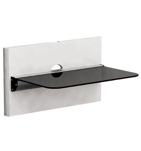 DVD Bracket Brateck DVD-18-01 Aluminium&Glass 1 shelve + Wall pannel 305mmx465mm, 8Kg, Cable management (suport de perete pentru DVD/крепление подвес настенный кронштейн для DVD)