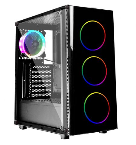 Case Middletower XILENCE XG115, ATX Black no PSU, Side & Front panel Tempered glass, 1xUSB3.0/2xUSB2.0/AudioHD x 1/Mic x 1, 3x120mm ADD-RGB fan, Custom Space for Logo (carcasa/корпус)