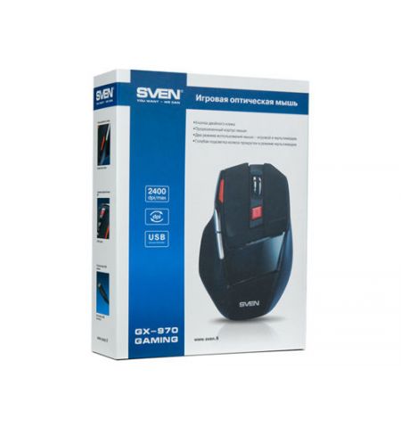 Mouse SVEN GX-970 Gaming, 800/1200/1600/2000 dpi, USB (mouse/мышь) Mouse SVEN GX-970 Gaming, 800/1200/1600/2000 dpi, USB (mouse/мышь)