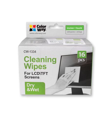 ColorWay CW-1334 Cleaning Wipes Dry/Wet - 16pcs