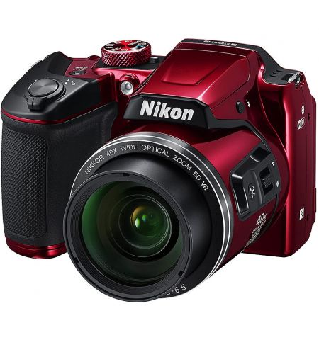 NIKON Coolpix B500 Red, 16.0 MP 1/2.3" BSI CMOS Sensor, NIKKOR f/3.0-6.5mm ED Lens, 22.5-900mm