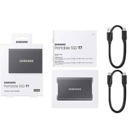 500GB Samsung Portable SSD T7 MU-PC500T/WW External SSD, Black, Read 1050 MB/s, Write 1000 MB/s, Shock Resistance, USB 3.2 Gen.2/Type-C (SSD extern/внешний SSD) 500GB Samsung Portable SSD T7 MU-PC500T/WW External SSD, Black, Read 1050 MB/s, Write 1000 MB/s, Shock Resistance, USB 3.2 Gen.2/Type-C (SSD extern/внешний SSD)