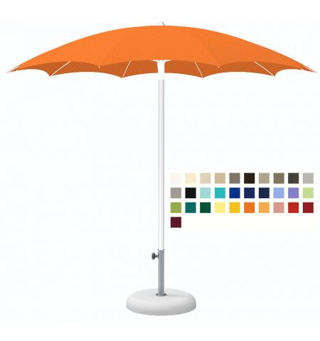 Зонт CREMA NARCISO NA22C (Италия), диаметр 220 cм изогнутые ребра + Ветрозащитный купол + Чехол из PVC + опора (80 см) для установки в утяжеляющую базу + База для зонта B23 (35kg) (Зонт для сада террасы бассейна)