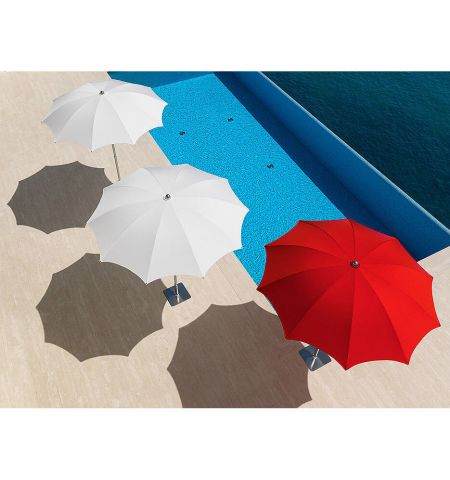 Зонт CREMA NARCISO NA22C (Италия), диаметр 220 cм изогнутые ребра + Ветрозащитный купол + Чехол из PVC + опора (80 см) для установки в утяжеляющую базу + База для зонта B23 (35kg) (Зонт для сада террасы бассейна)