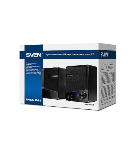 Active Speakers SVEN 248 Black USB, RMS 6W, 2x3W
