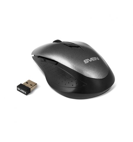 Мышь SVEN RX-425W Wireless Gray, Optical Mouse, 2.4GHz, Nano Receiver, 800/1200/1600 dpi, DPI resolution switch, Two additional navigation buttons (Forward and Back), USB, Gray SV-014476 (mouse/мышь) Мышь SVEN RX-425W Wireless Gray, Optical Mouse, 2.4GHz, Nano Receiver, 800/1200/1600 dpi, DPI resolution switch, Two additional navigation buttons (Forward and Back), USB, Gray SV-014476 (mouse/мышь)