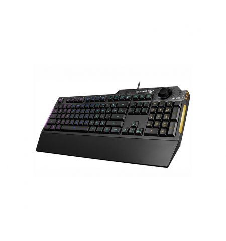 Клавиатура ASUS TUF Gaming K1 RGB keyboard with Volume knob, spill-resistance, 5-zone RGB, side light bar and Armoury Crate, gamer 90MP01X0-BKRA00 (tastatura/клавиатура)