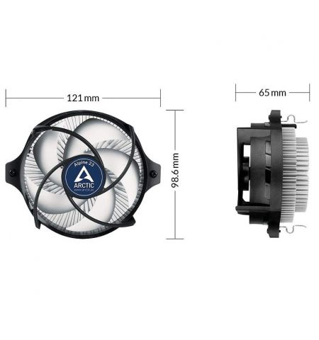 Cooler Arctic Alpine 23, Socket AMD AM4, FAN 90mm, 100-2000rpm PWM, MX-2 thermal paste, 0.3 Sone, Fluid Dynamic Bearing, ACALP00035A Cooler Arctic Alpine 23, Socket AMD AM4, FAN 90mm, 100-2000rpm PWM, MX-2 thermal paste, 0.3 Sone, Fluid Dynamic Bearing, ACALP00035A