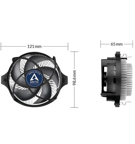 Cooler Arctic Alpine 23 CO, Socket AMD AM4, FAN 90mm, 200-2700rpm PWM, MX-2 thermal paste, 0.3 Sone, Dual Ball Bearing, ACALP00036A Cooler Arctic Alpine 23 CO, Socket AMD AM4, FAN 90mm, 200-2700rpm PWM, MX-2 thermal paste, 0.3 Sone, Dual Ball Bearing, ACALP00036A