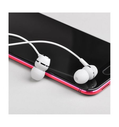 Borofone BM36 white (709707) Acura Universal earphones with mic, Speaker outer diameter 10MM, cable length 1.2m, Microphone, adapted to control Apple and Android