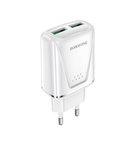 Borofone BA54A Wide road dual port QC3.0 charger (EU) white